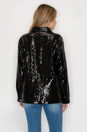 Sequin Shirt Top and Pull-on Pant (Available in Black Only)