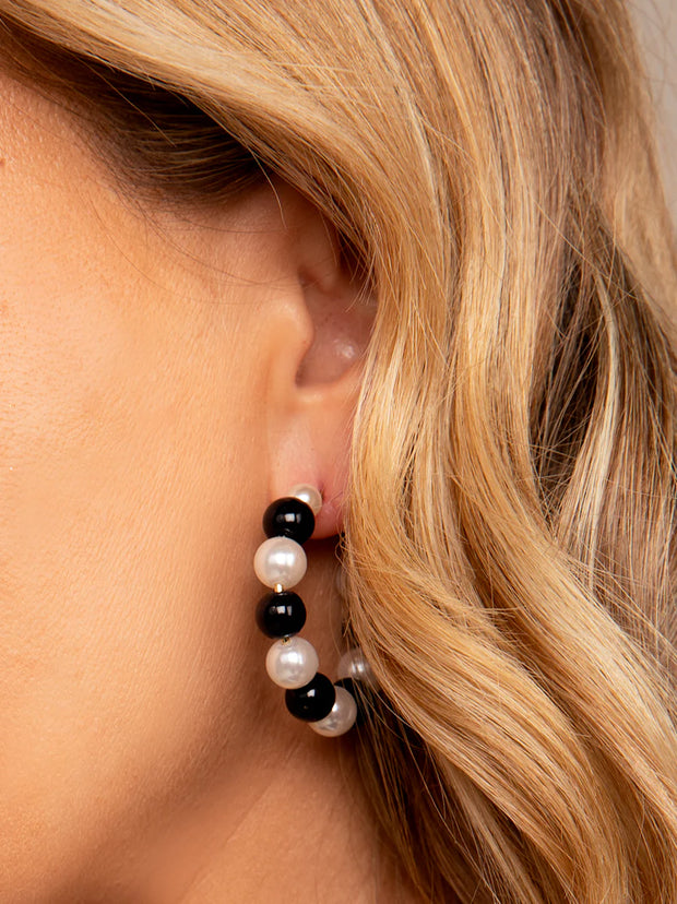 Classic Pearl Hoop Earring