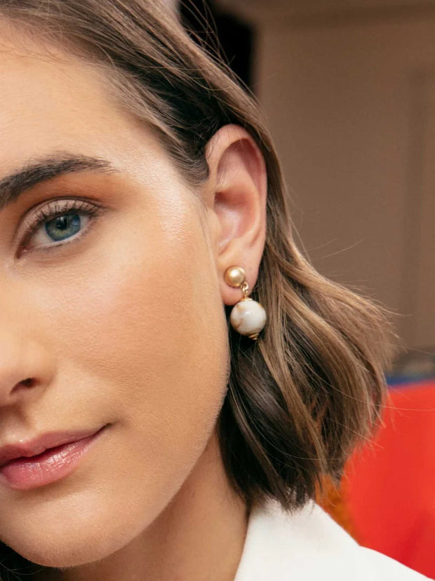 Iridescent Bead Drop Earring