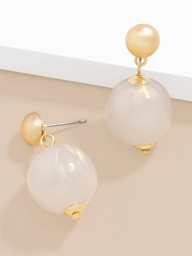 Iridescent Bead Drop Earring