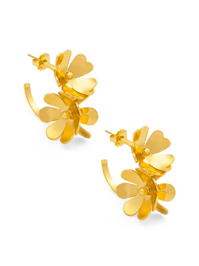 Flower Cluster Hoop Earrings