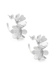 Flower Cluster Hoop Earrings