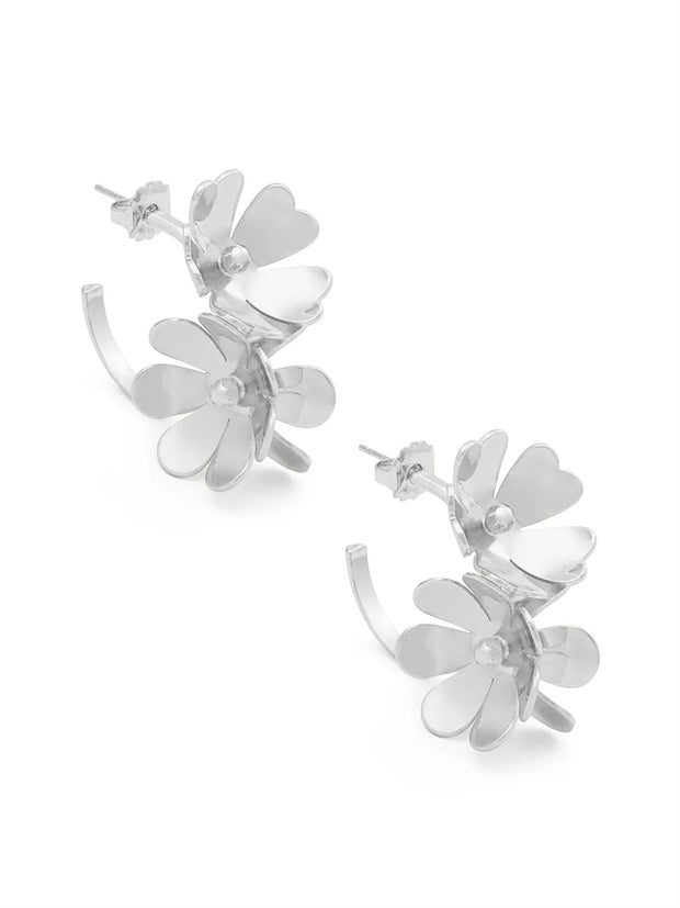 Flower Cluster Hoop Earrings