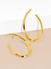 Front-Facing Oval Hoop Earrings