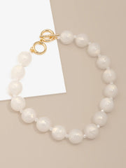 Iridescent Chunky Beaded Collar Neckace
