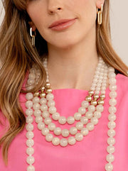 Layered Iridescent Beaded Necklace