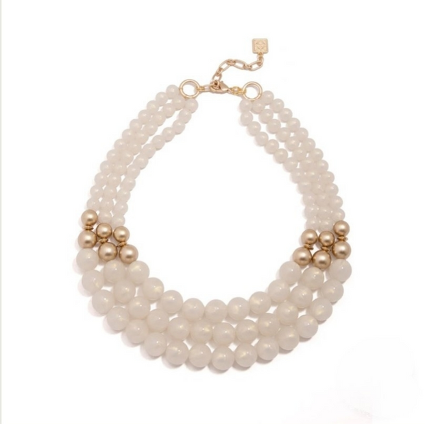 Layered Iridescent Beaded Necklace