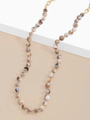 Marbled Resin Beaded Links Long Necklace