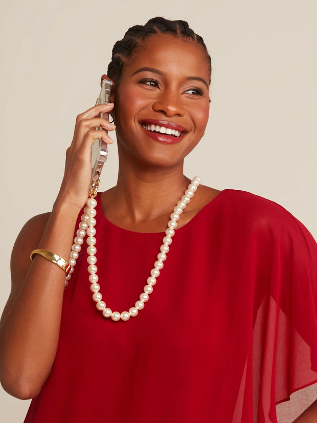 Pearl Convertible Phone Crossbody and Necklace
