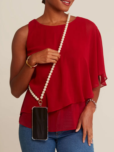 Pearl Convertible Phone Crossbody and Necklace