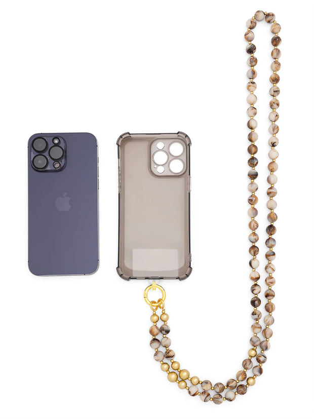 Marbled Beaded Crossbody Phone Lanyard