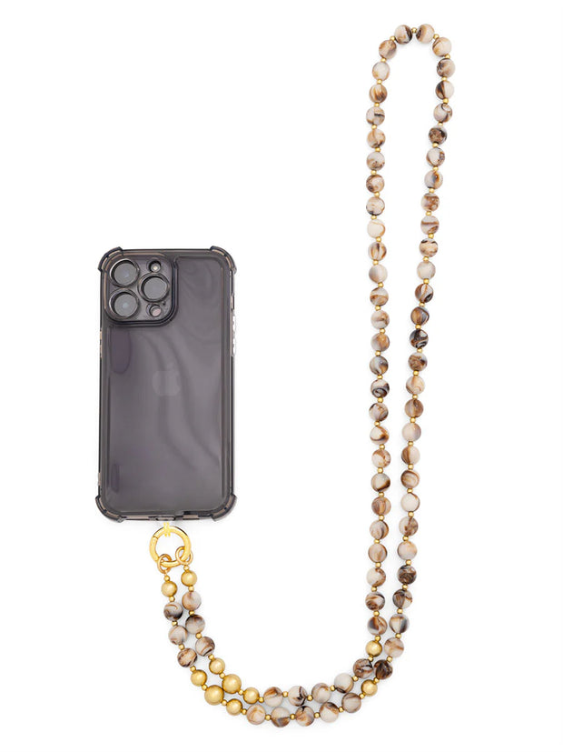 Marbled Beaded Crossbody Phone Lanyard