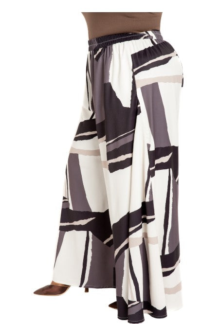Geometric Print High Waist Palazzo Pants