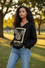 Sequin Mouse Metallic Sweater