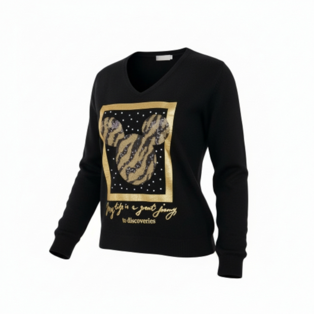 Sequin Mouse Metallic Sweater