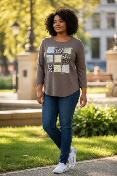 "Tik-Tac-Toe" Pull On Sweater