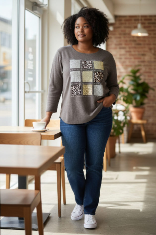 "Tik-Tac-Toe" Pull On Sweater