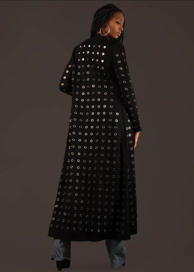 Knit Open Front Long Cardigan