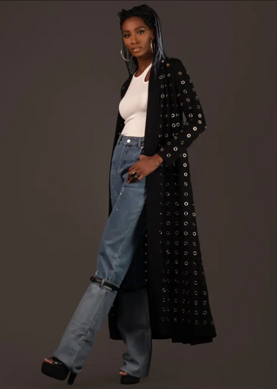 Knit Open Front Long Cardigan