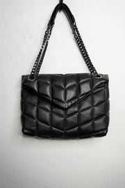 Chevron Quilted Convertible Flapover Handbag