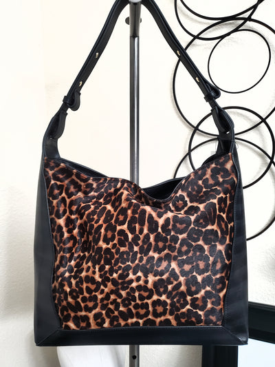 Leopard Print Hobo Handbag