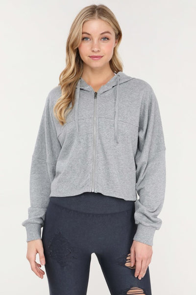 Zip Front Cropped Hoodie