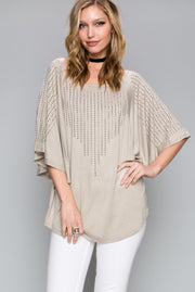 Dolman Sleeve Top with Bling