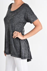 Mineral Wash Lace-Back Top